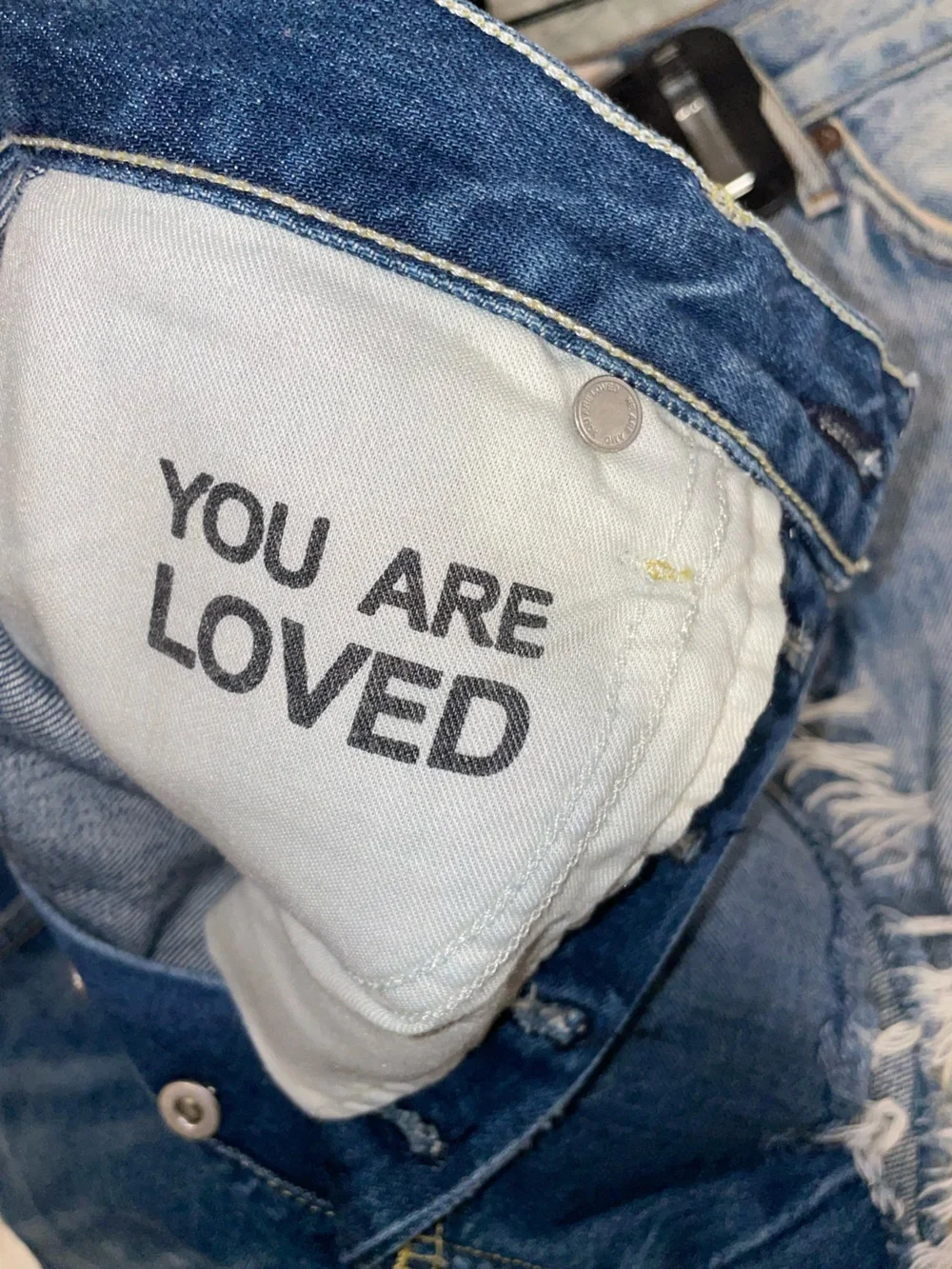 AMO Blue Denim Loverboy Cutoff Shorts